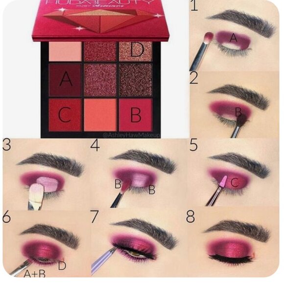 HUDA BEAUTY RUBY Obsession Eyeshadow Palette ~Raspberrry & Rose Gold NIP 10g - Picture 10 of 16